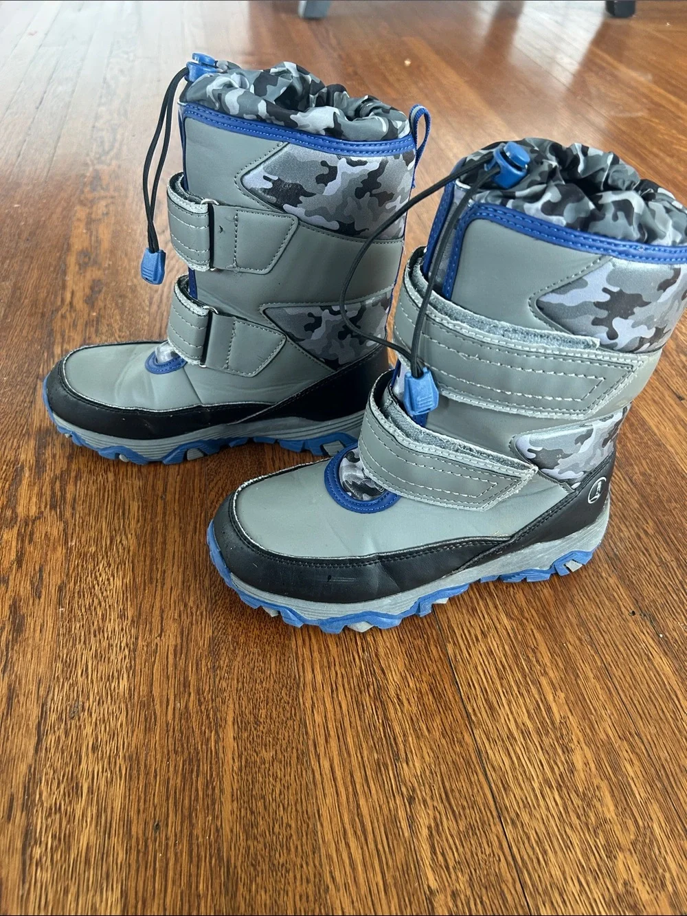 Lands End Gray & Blue Winter Snow Boots